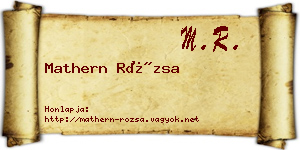 Mathern Rózsa névjegykártya